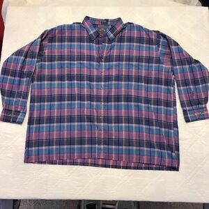 Sir William long sleeve purple plaid dress shirt 4X‎